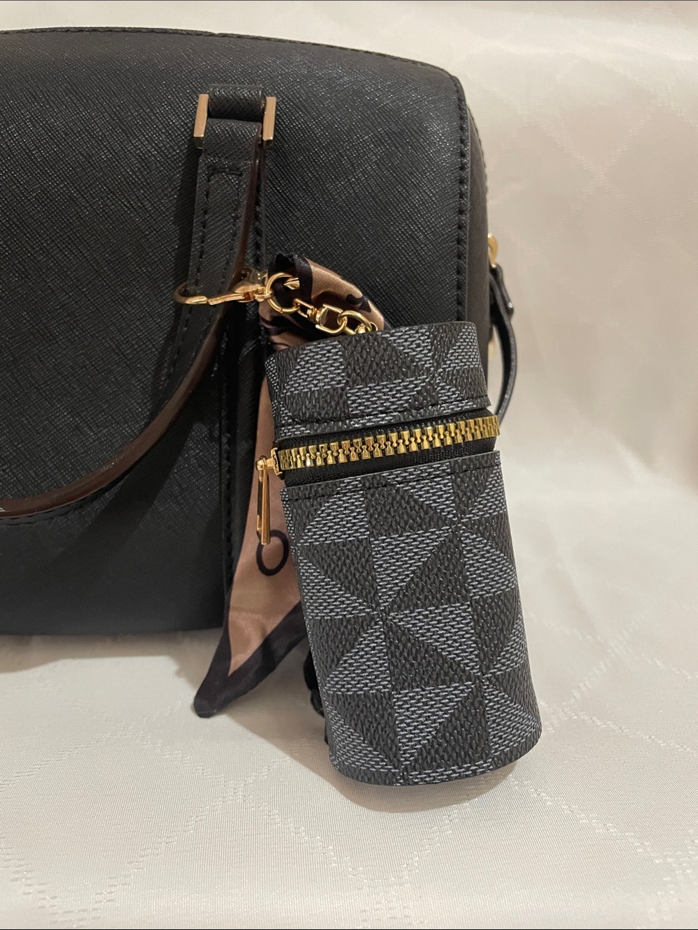 Bag Charm Pouch (Black & Blue)